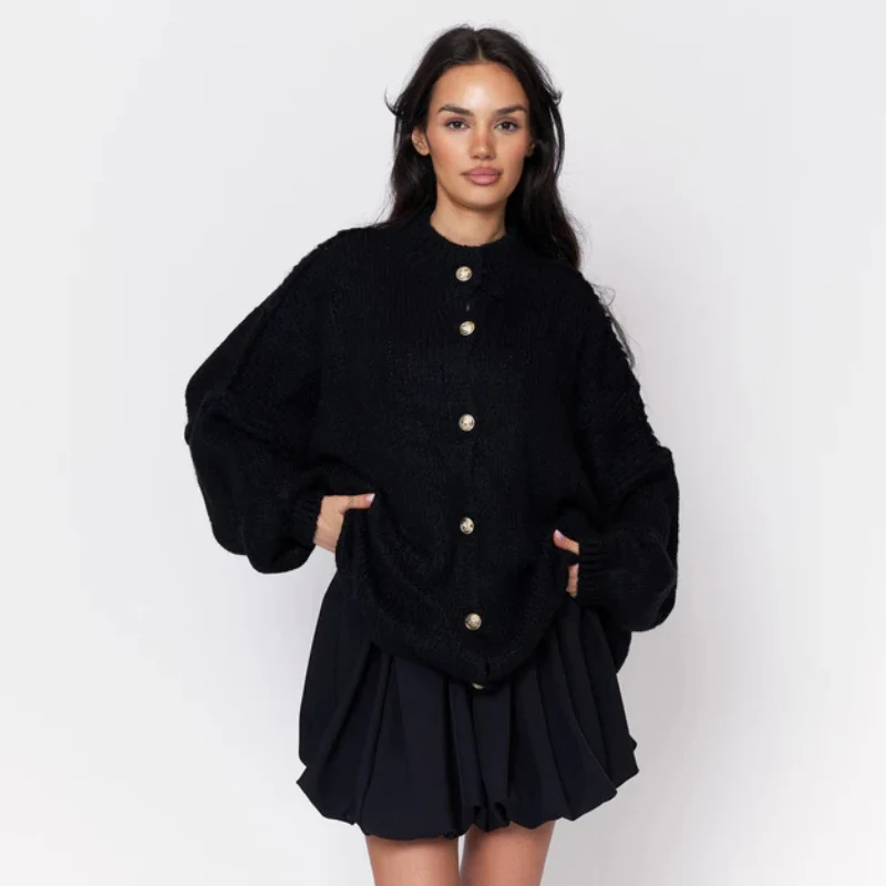 Icone™ CozyCardigan - Mysig Stickad Höghalss Överdimensionerad Cardigan