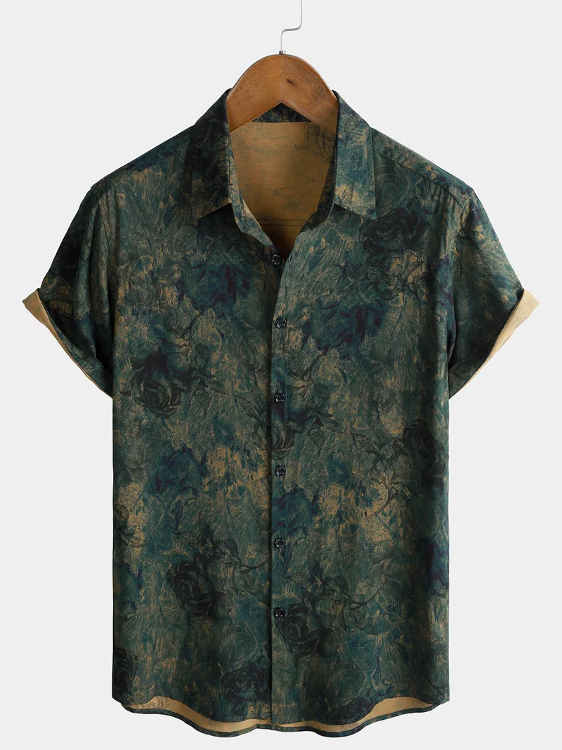 Icone™ VintagePolo: Elegant Klassisk Tryck Kortärmad Vintage Polo