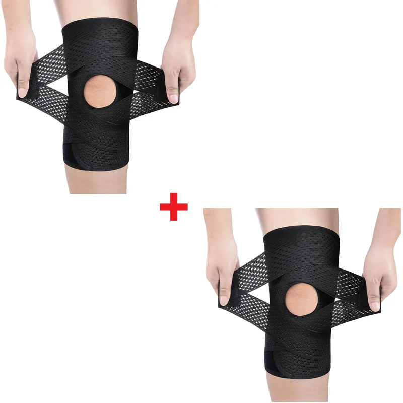 KneeGuard 1+1 GRATIS - Justerbart Knäskydd med Kompression Och Skyddssleeve