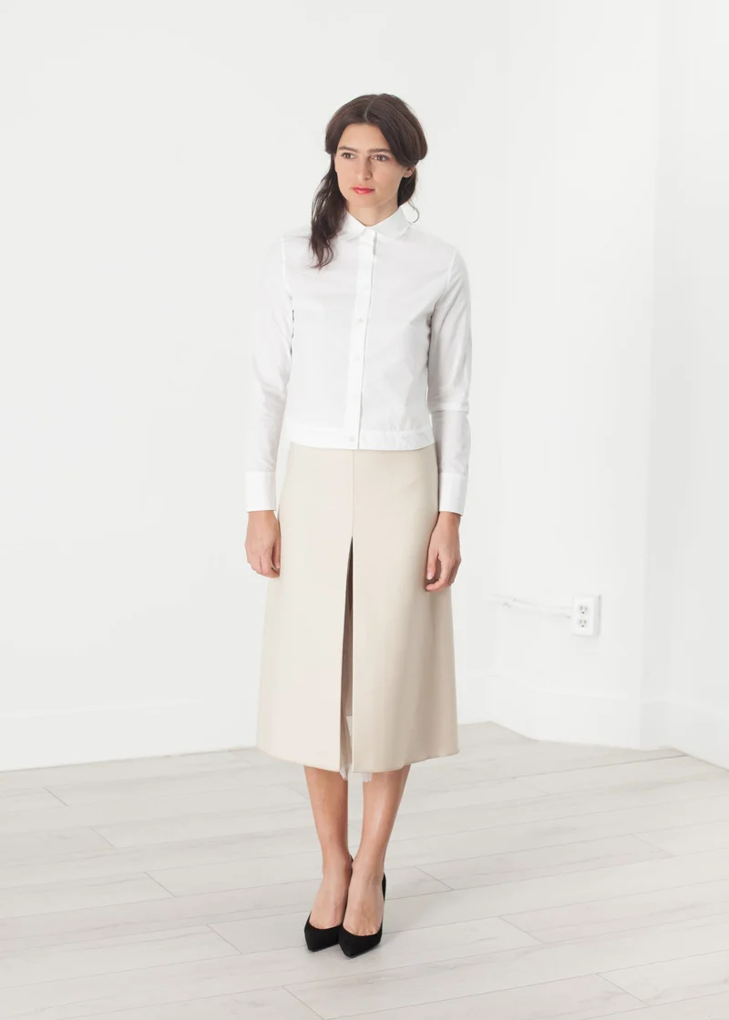 Tulle Pleat Skirt in Cream -UEB