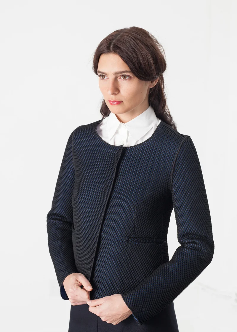 Weave Jacket in Black/Blue -UEB
