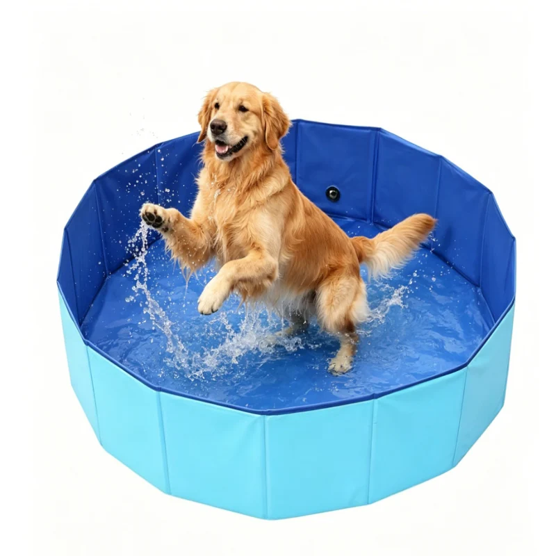 DogFri™ PawPool: Hundbad Och Plaskkul Fällbar Husdjurssimma