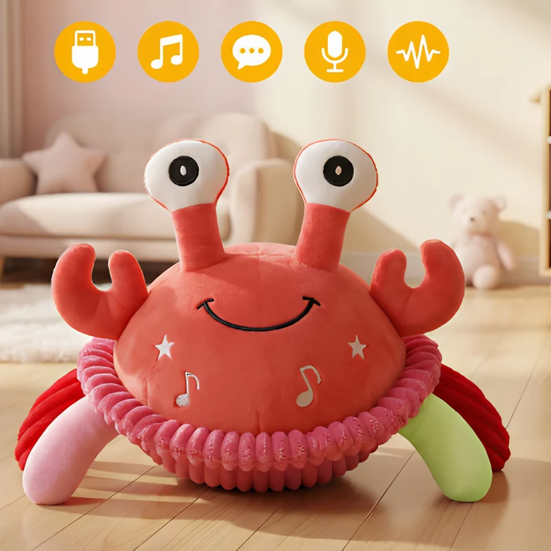 Kletshuts™ CrabToy - Interaktiv Musikaliskt Lärande Krabba Plyschleksak