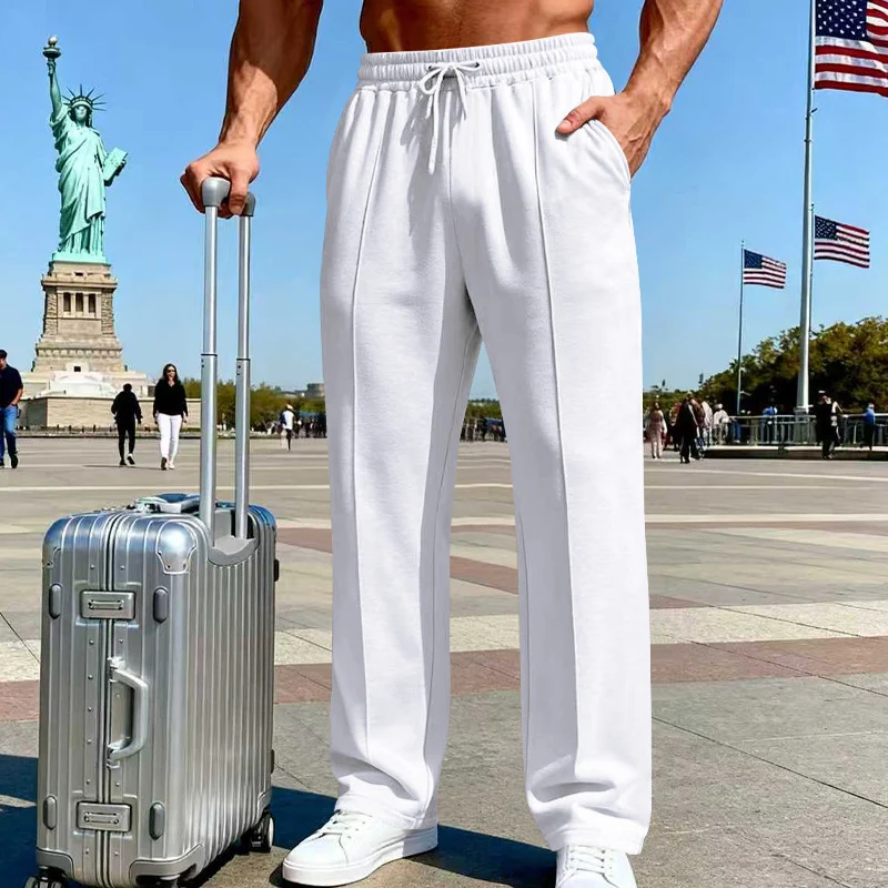 Icone™ ComfortPants: Herrens Avslappnade Passform Snörning Casual Resor Och Loungebyxor