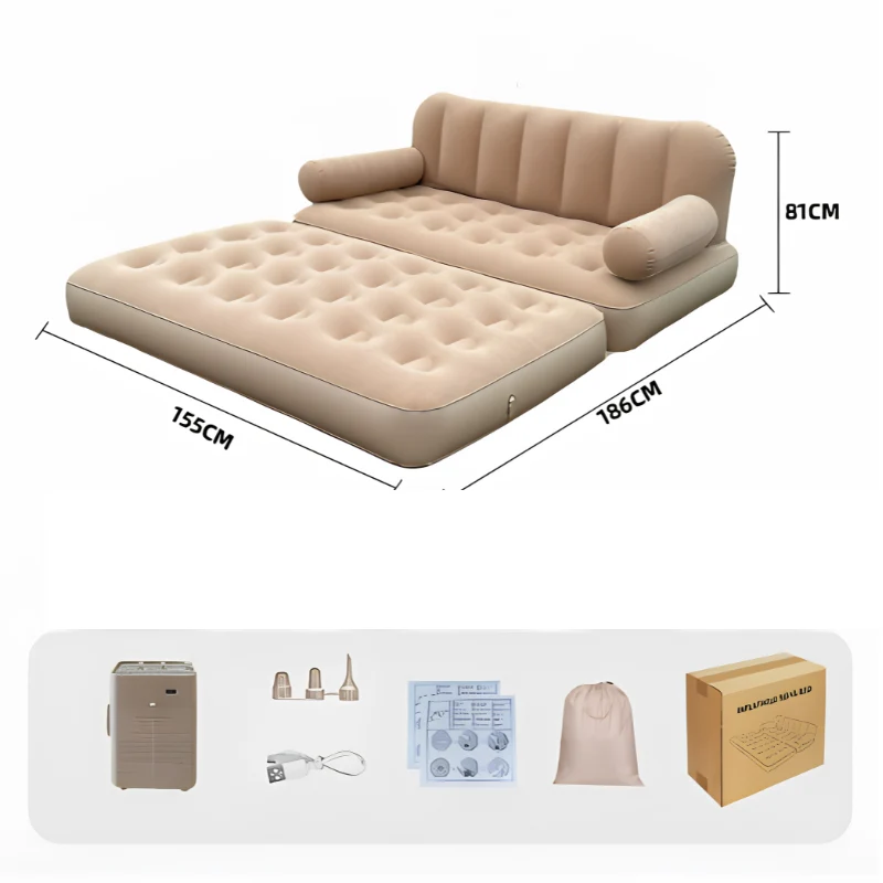 UltiFurni® RestLounge: Konvertibel 2-i-1 Snabbinstallation Uppblåsbar Vila Lounge Soffa Säng