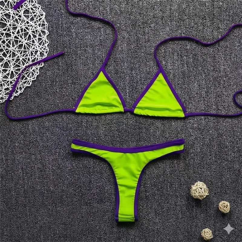 Icone™ TriangleBikini 1+1 GRATIS: Het Sommar Triangel Kontrastfärgad Bikini