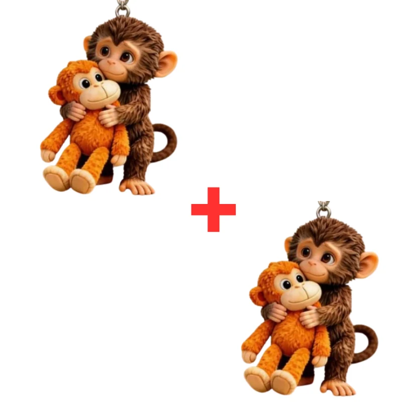 MonkeyKeychain 1+1 GRATIS - Söt Väska Charm Apa Nyckelring Åtföljande