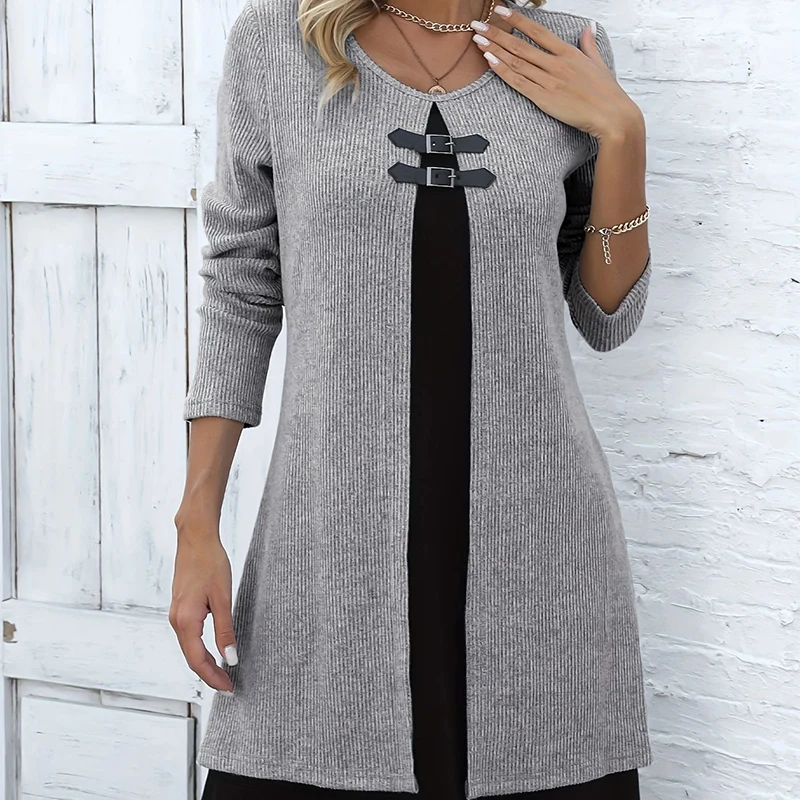 Icone™ ClassDress: Längd Ärm Formell Mini Klassklänning