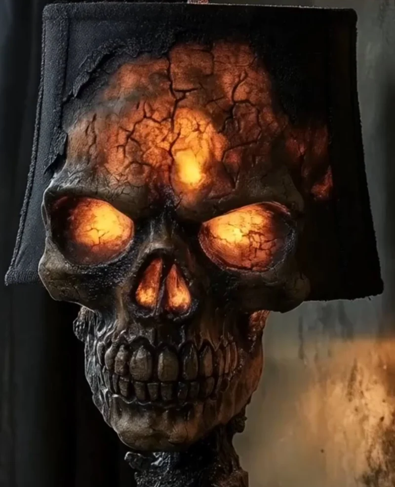 Ledsen™ SkullLamp: Gotisk Dekoration 3D Effekt Glödande Skalle Lampa
