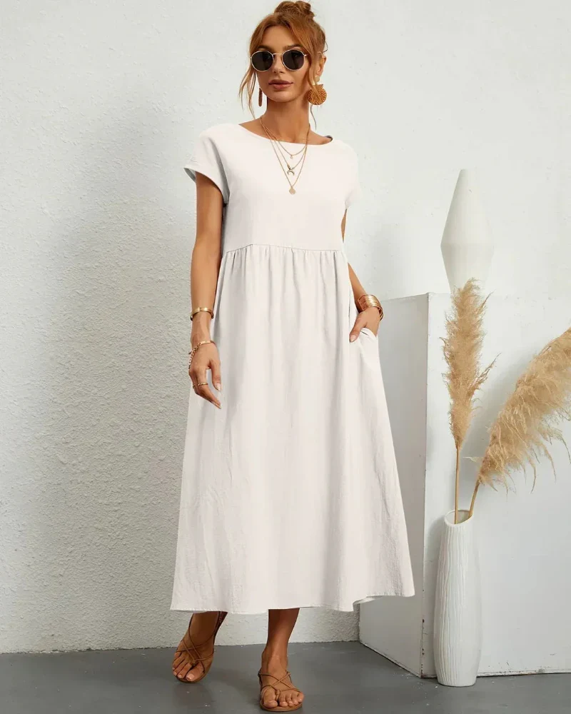 Icone™ FlowDress: Avslappnad Soft Flow Elegant Stil Lös Maxi Klänning