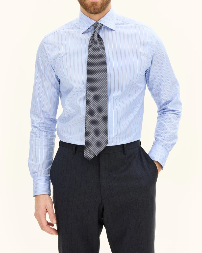 Slim Cut Away Wide Stripe Skjorta