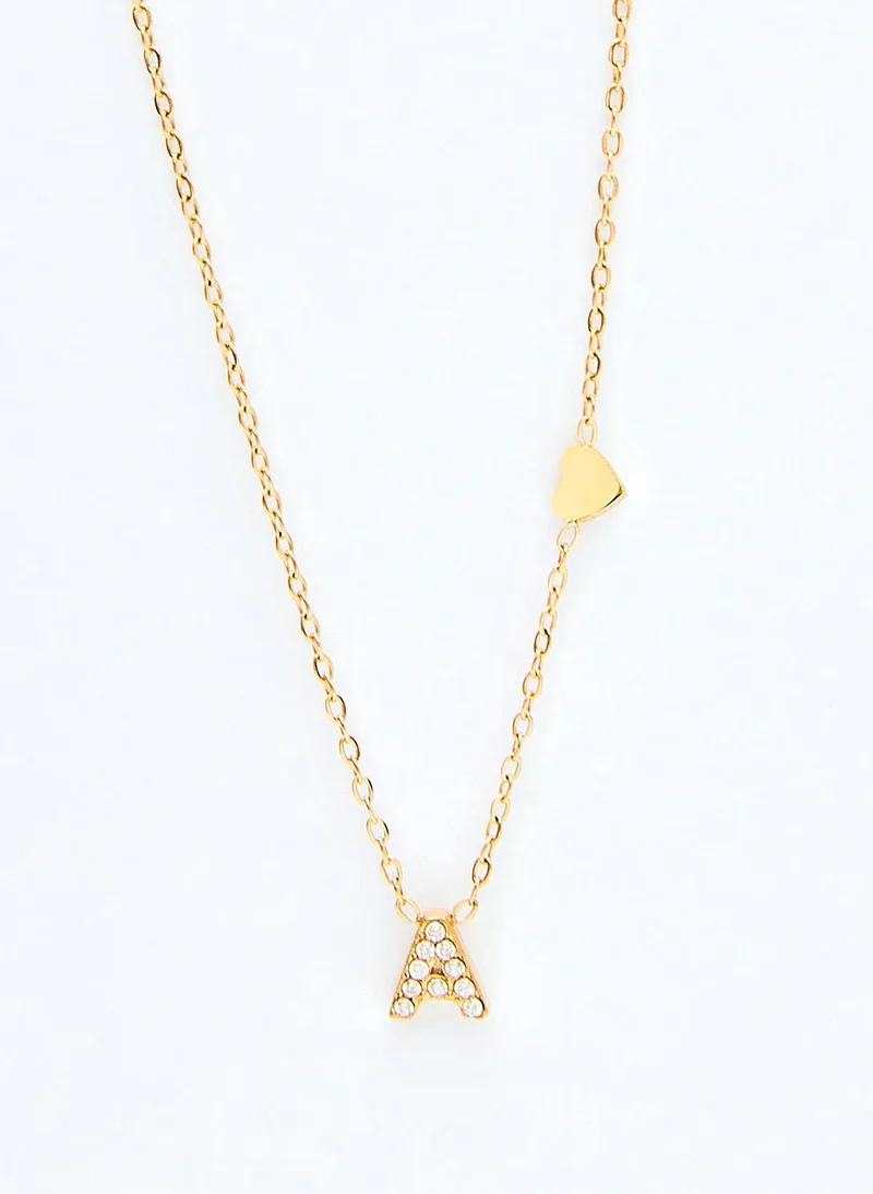 Jewelance™ InitialNecklace: Minimalistiskt Mode Initial Bokstav Hänge Halsband