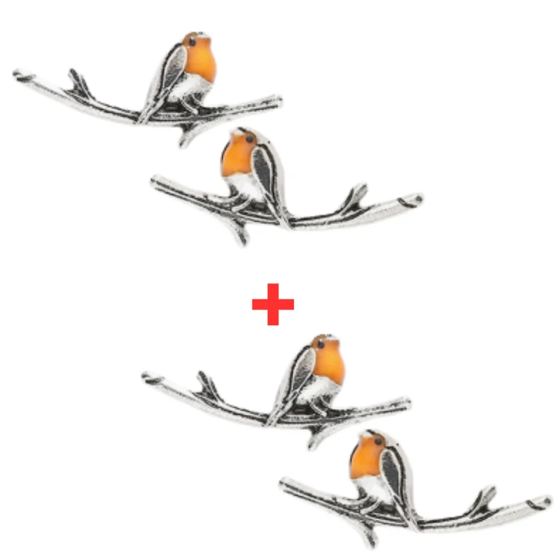 Jewelance™ BirdEarrings 1+1 GRATIS: Mode Robin Fågel Sittande På Gren Studörhängen