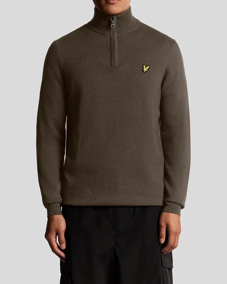 Cotton Merino Quarter Zip Tröja