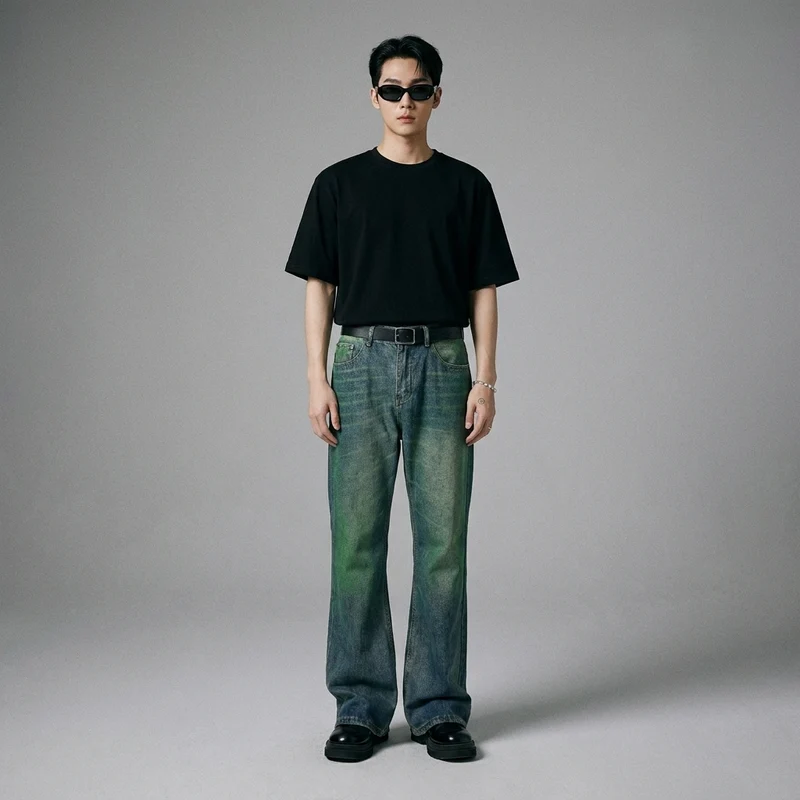 Mid Rise Men's Jeans with Pockets