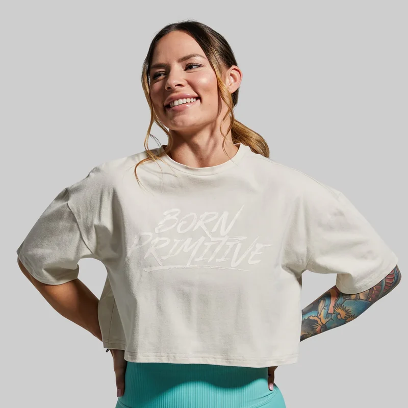 Born Primitive - Training Crop Tee 2.0 (Oatmeal)