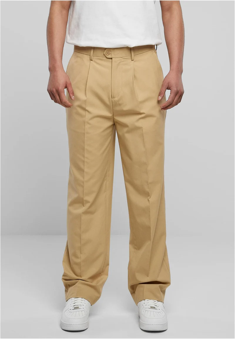 UC Straight Pleat-Front Trousers