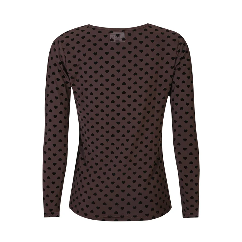 Liberte - Mesh Ls Tshirt, Flock 22081 - Dark Brown Medium Heart