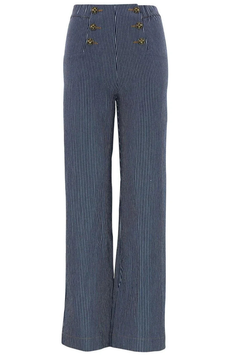 Continue - Danilla Stripe Pants - Blue Stripe
