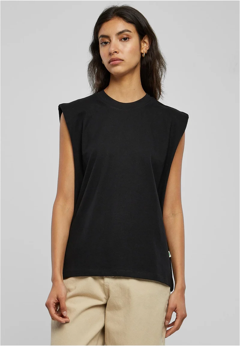 UC Organic Heavy Padded Shoulder Tank Top L BLACK