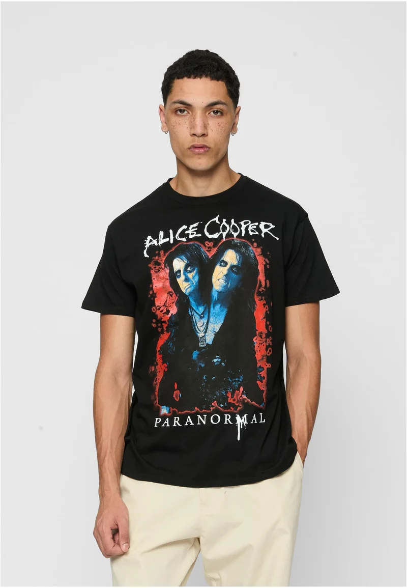 MC Alice Cooper Paranormal Splatter Adult Black Tee