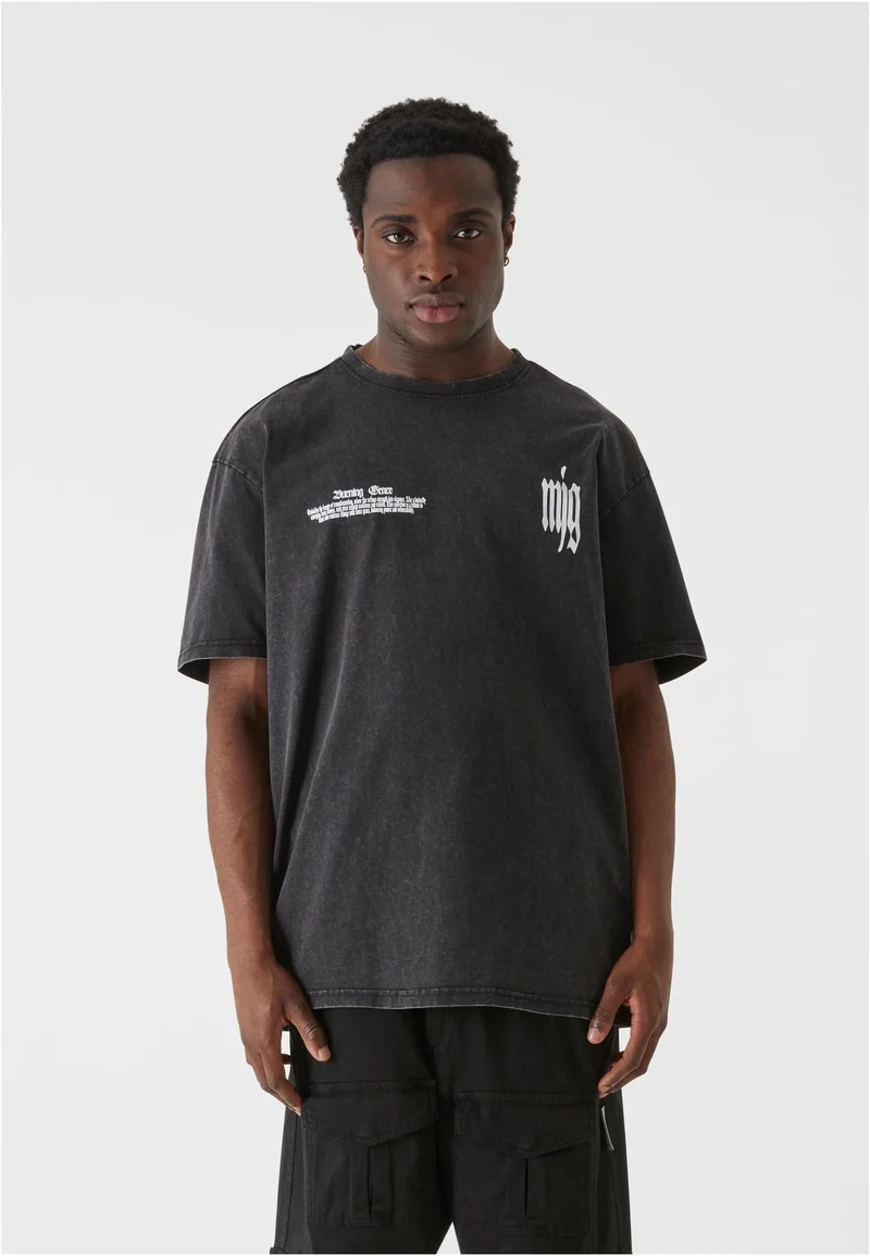 MJG Heavy Oversized Acid Washed Tee Inferno Butterfly