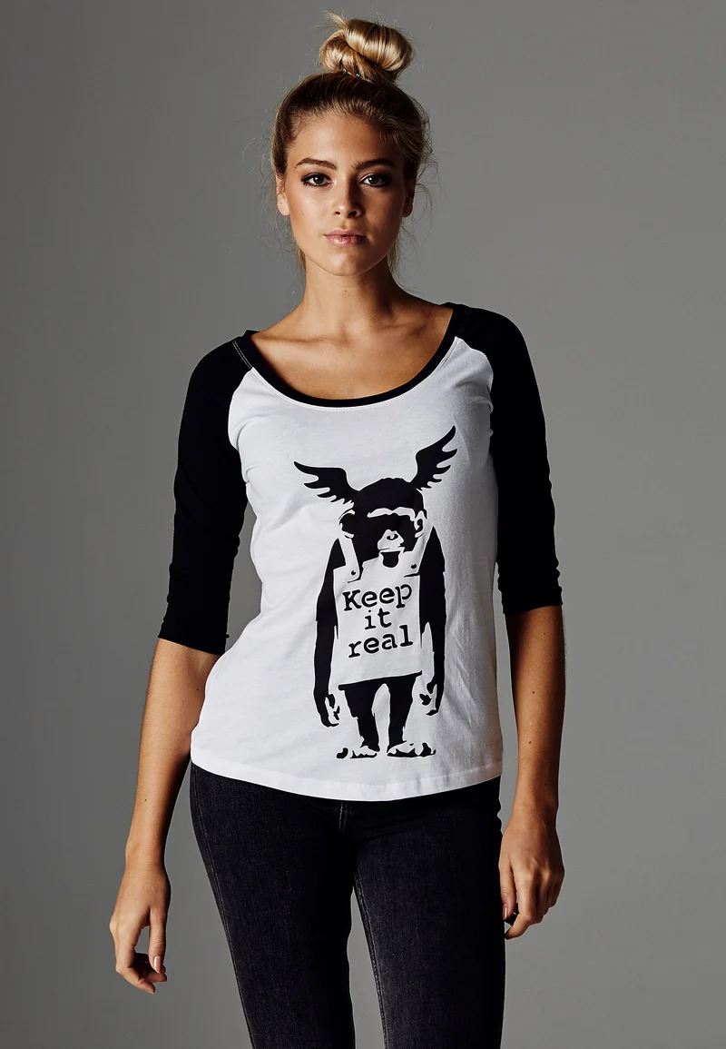 MC Brandalised Banksy´s Graffiti Ape Raglan Tee
