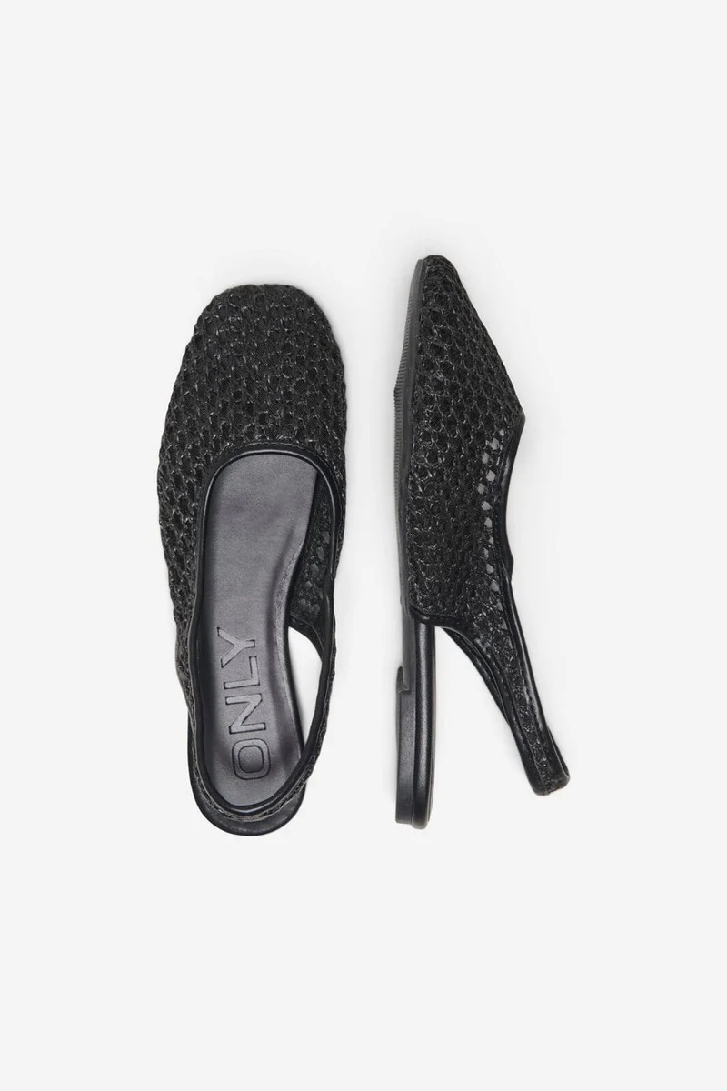 Only Shoes - Onlakira-7 Woven Slingback Ballerina - 4958761 Black