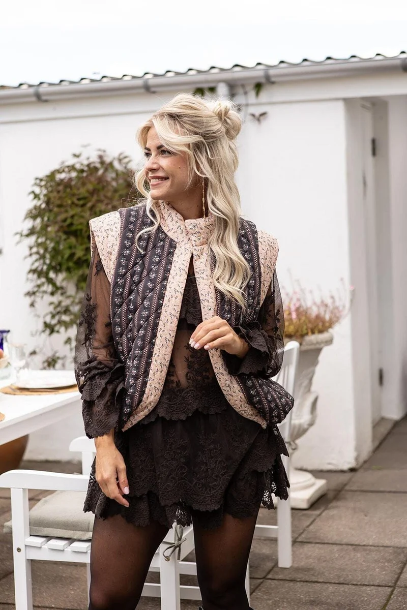 Molly&My X Melanie Due - Luise V Quilt Vest 2.0 169971 - 100 - Black
