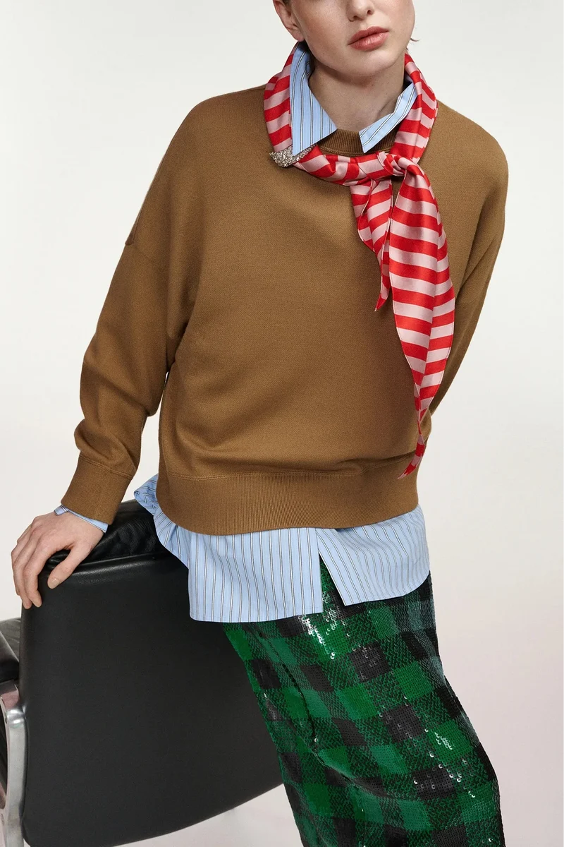 Essentiel Antwerp - Kurtis Pullover With Scarf - Cc05 Camel Club