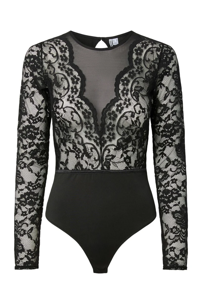 Pieces - Pcsara Ls Bodystocking - 5051466 Black