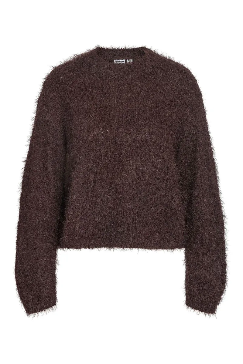 Noisy May - Nmsassy L/S O-Neck Knit - 5026310 Chocolate Plum