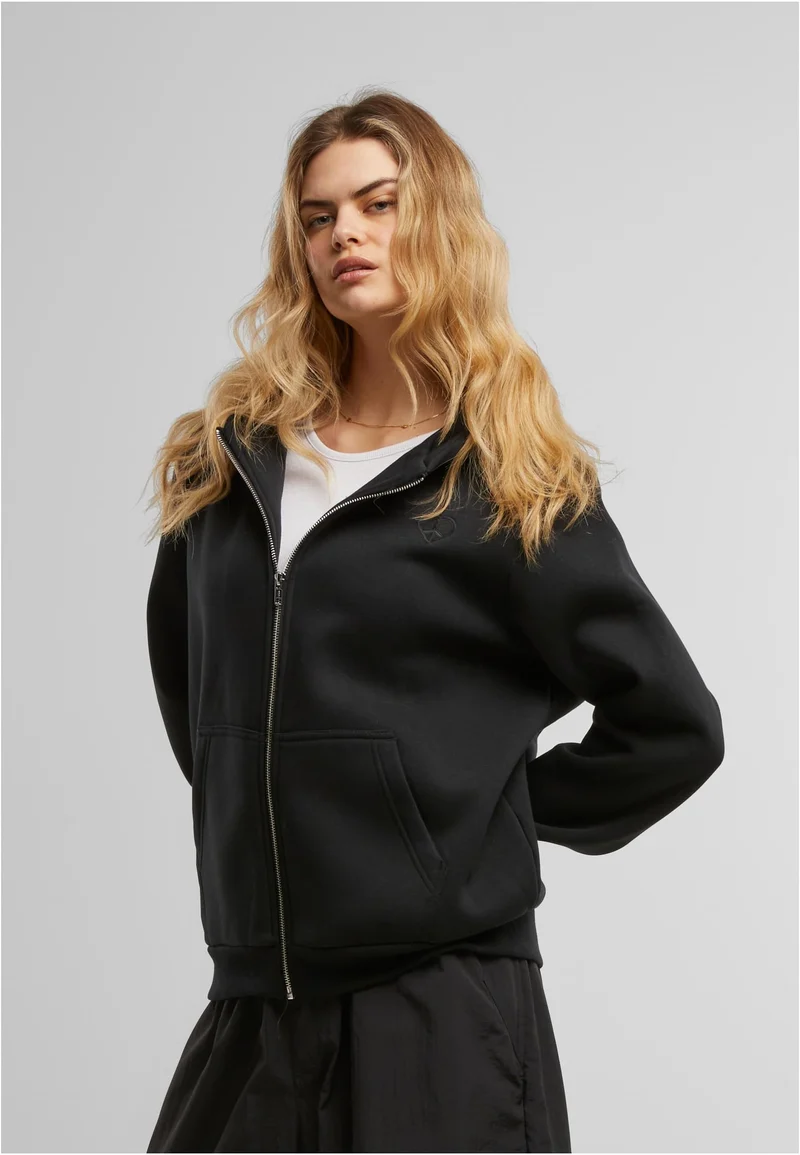 MT Peace Sign EMB Fluffy Zip Hoody