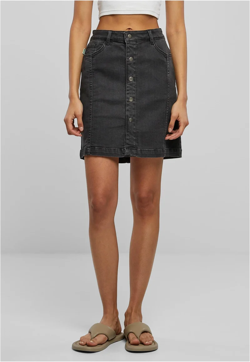 UC Organic Stretch Button Denim Skirt