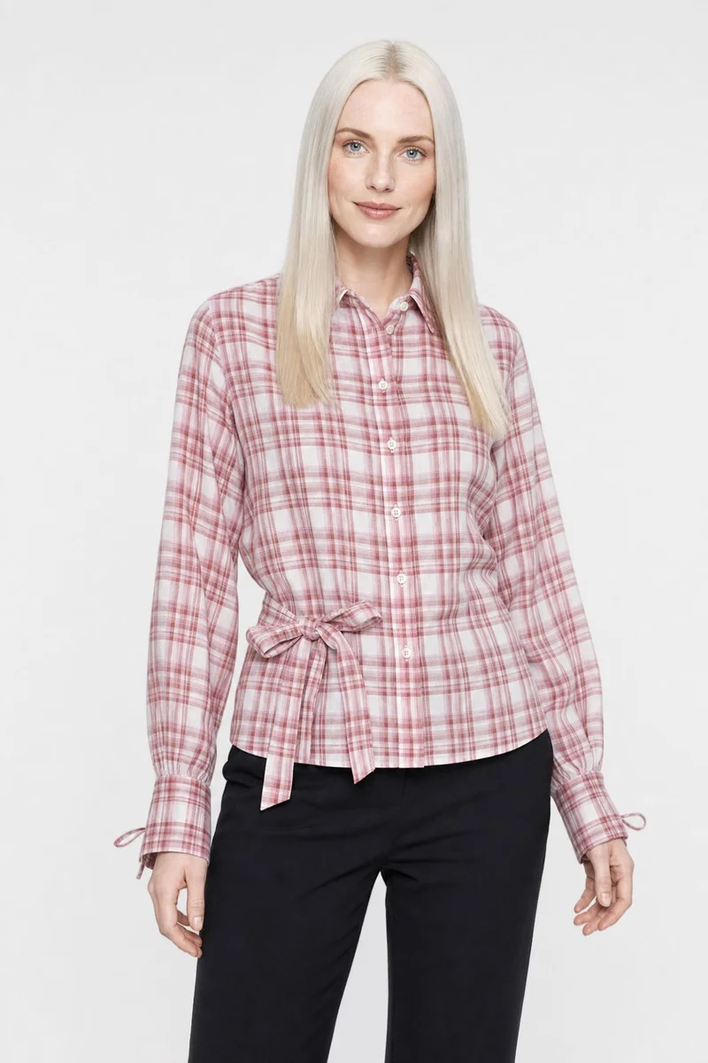 Dear Molly - Quilt Twist Shirt Ch171499b - Pink Check