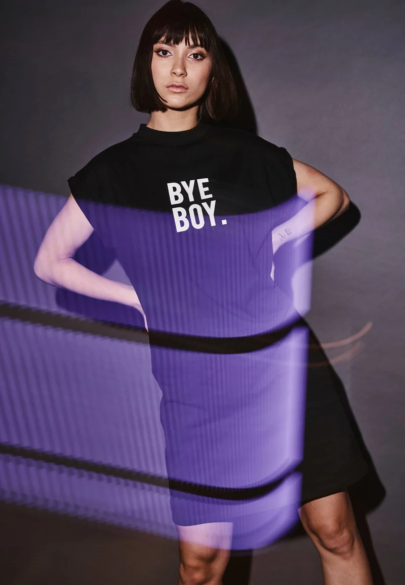 MT Bye Boy Extended Shoulder Dress