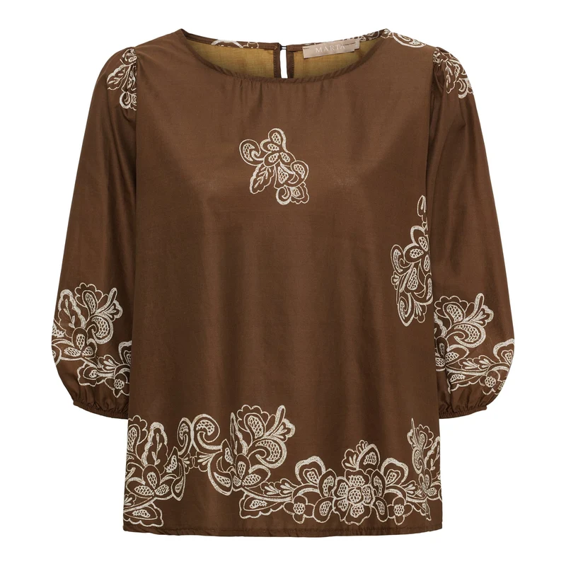 Marta Du Chateau - Mdclupine Blouse 8566 - Marrone6906tpk