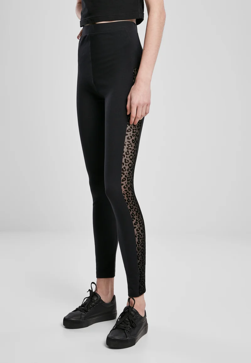 UC Flock Lace Stripe Tights