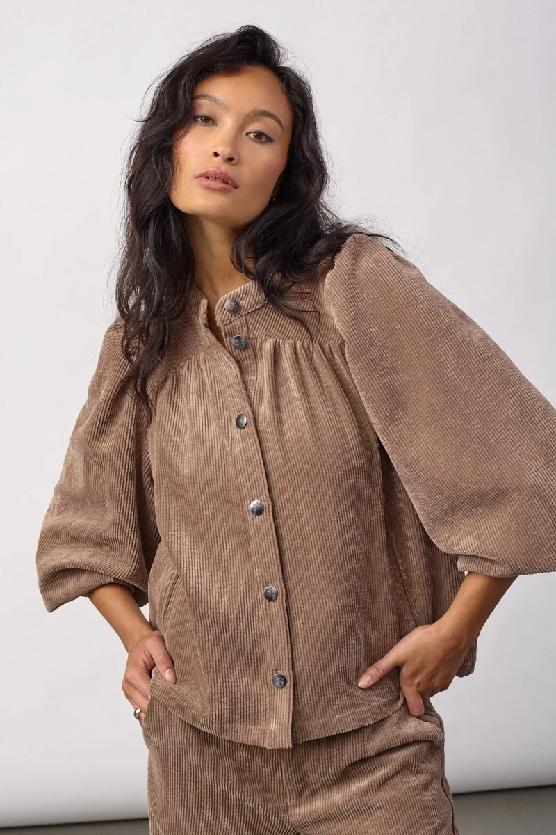 Co´Couture - Daisycc Cord Shirt 500586 - 20009 - Walnut