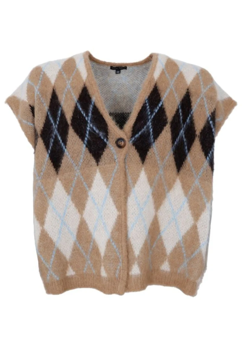 Black Colour - Bcalvina Knit Vest 41236 - Latte