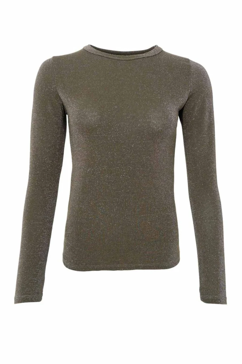 Black Colour - Bcfaye Lurex Blouse 3739 - Shirts - Hunter Green