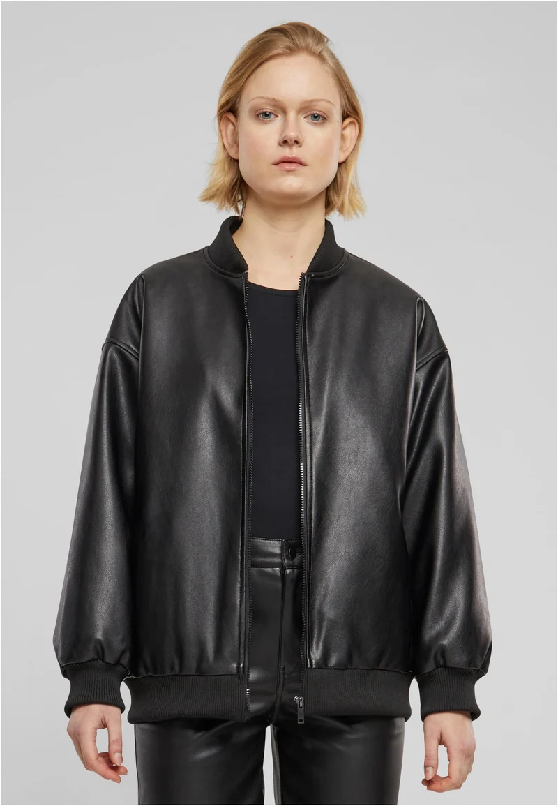 UC Synthetic Leather Bomber Jacket