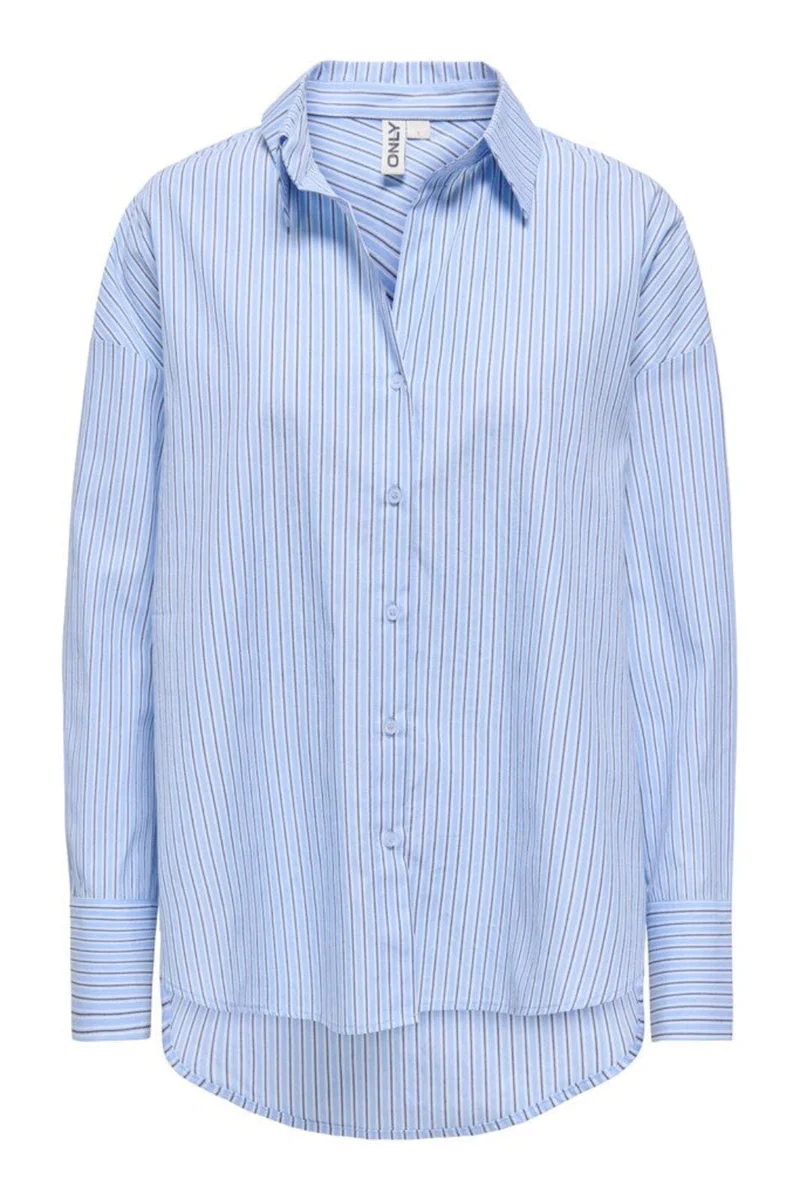 Only - Onloregon Assy L/S Shirt - 5083682 Serenity Bright White+Black
