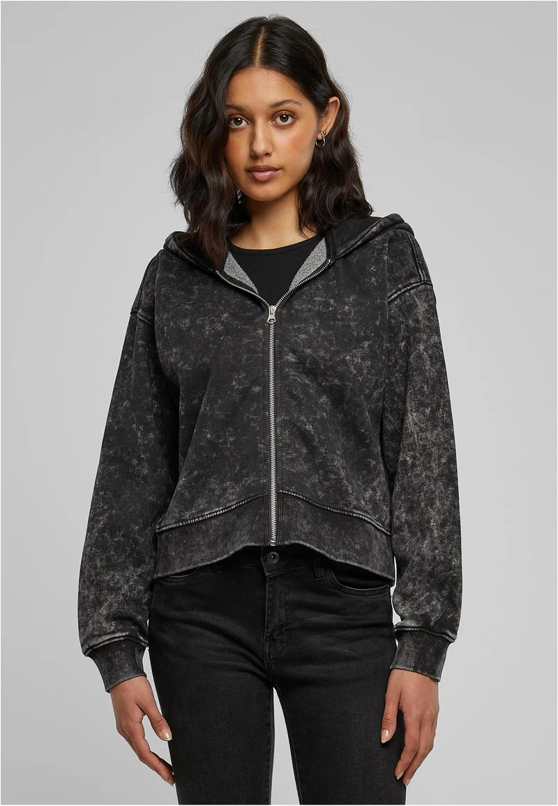 UC Short Oversized Towel Washed Zip Hoody