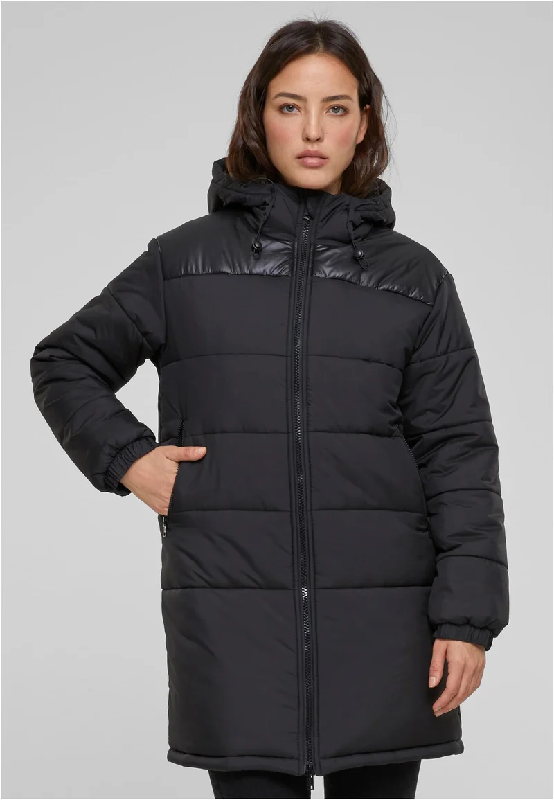 UC Hooded Mixed Puffer Coat