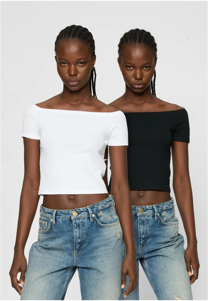 UC Organic Off Shoulder Rib Tee 2-Pack