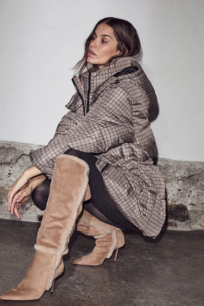 Haute L'Amitié - Climb Check Puffer Jacket HL10690 - Brown Check