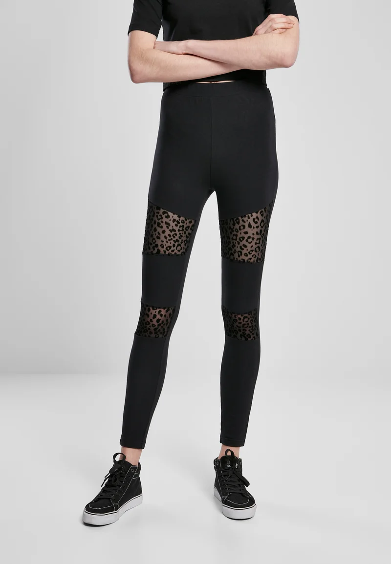 UC Flock Lace Inset Tights
