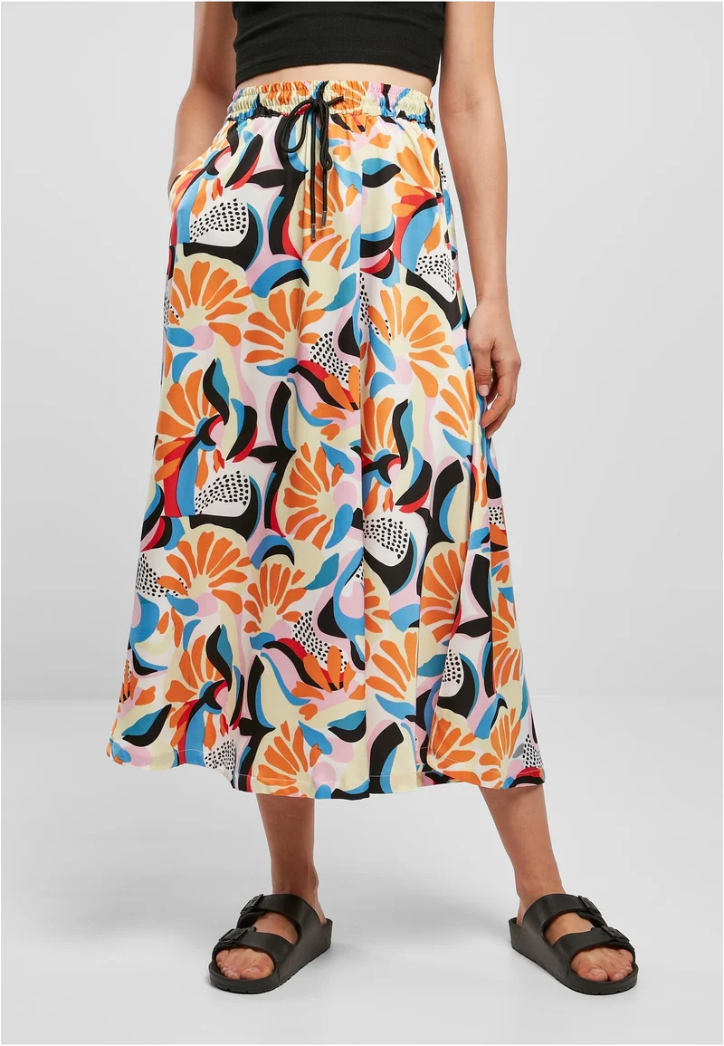 UC AOP Satin Midi Skirt
