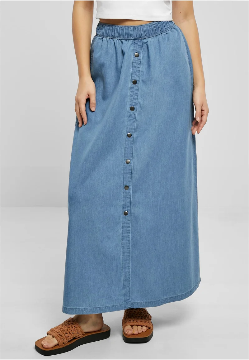 UC Long Wide Light Denim Skirt
